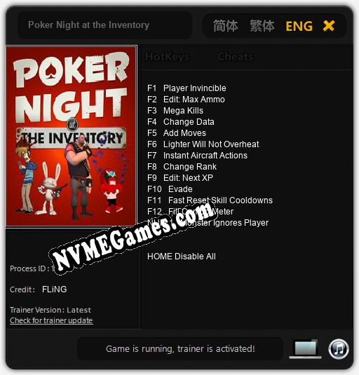 Poker Night at the Inventory: Trainer +13 [v1.7]