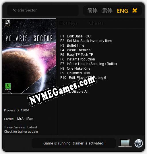 Treinador liberado para Polaris Sector [v1.0.2]