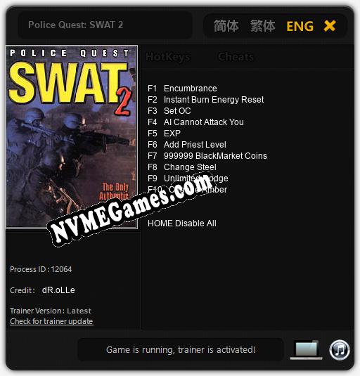 Police Quest: SWAT 2: Cheats, Trainer +10 [dR.oLLe]