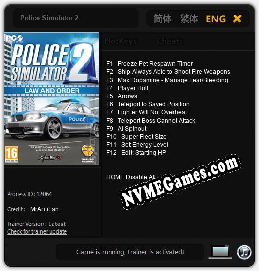 Police Simulator 2: Trainer +12 [v1.8]