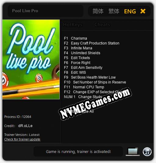 Pool Live Pro: Cheats, Trainer +13 [dR.oLLe]