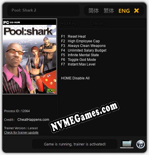 Pool: Shark 2: Trainer +7 [v1.2]