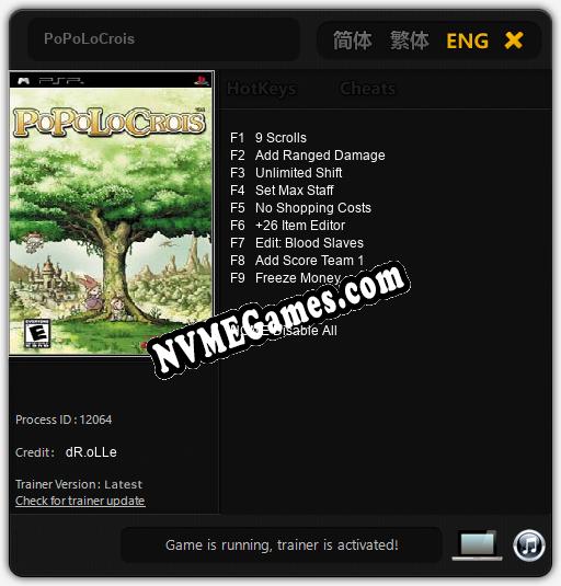 PoPoLoCrois: Trainer +9 [v1.3]