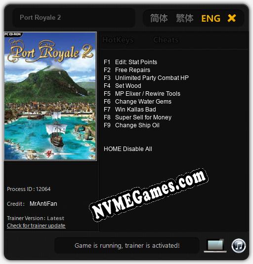 Port Royale 2: Trainer +9 [v1.2]