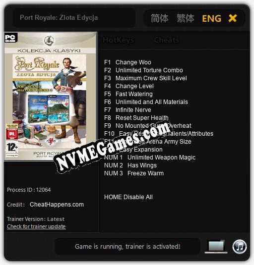 Treinador liberado para Port Royale: Zlota Edycja [v1.0.1]