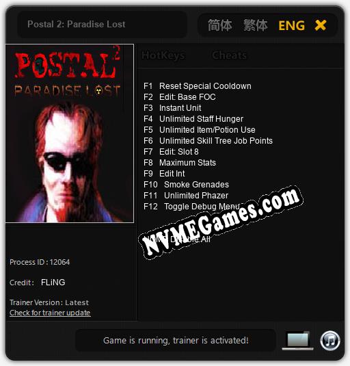 Postal 2: Paradise Lost: Treinador (V1.0.39)