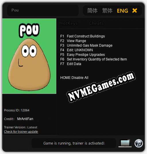 Pou: Trainer +7 [v1.4]