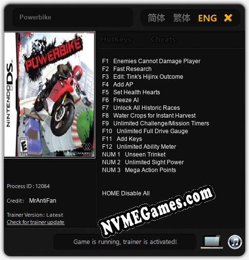 Powerbike: Cheats, Trainer +15 [MrAntiFan]