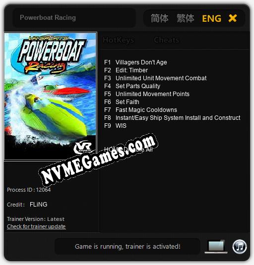 Powerboat Racing: Cheats, Trainer +9 [FLiNG]