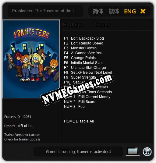 Pranksters: The Treasure of the Indians: Cheats, Trainer +15 [dR.oLLe]