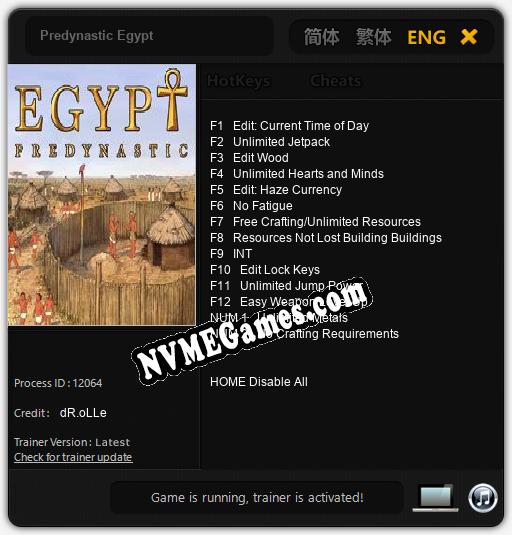 Predynastic Egypt: Cheats, Trainer +14 [dR.oLLe]