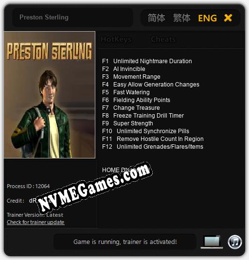 Preston Sterling: Treinador (V1.0.85)