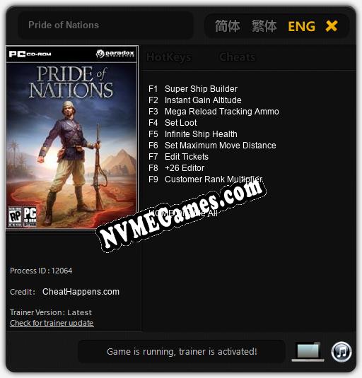 Pride of Nations: Trainer +9 [v1.9]