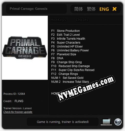 Primal Carnage: Genesis: Treinador (V1.0.44)