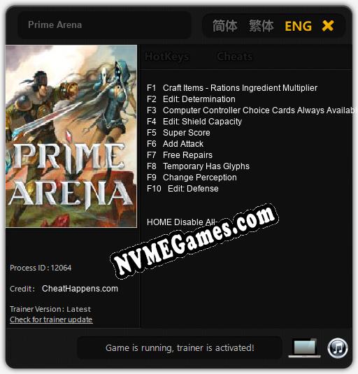 Prime Arena: Trainer +10 [v1.4]