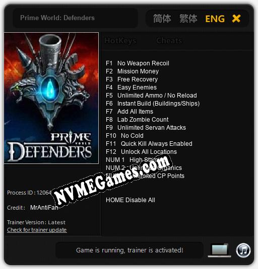 Prime World: Defenders: Cheats, Trainer +15 [MrAntiFan]