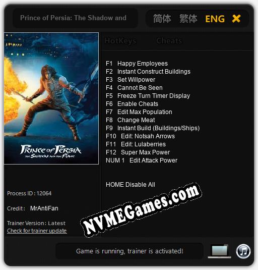 Prince of Persia: The Shadow and the Flame: Trainer +13 [v1.7]