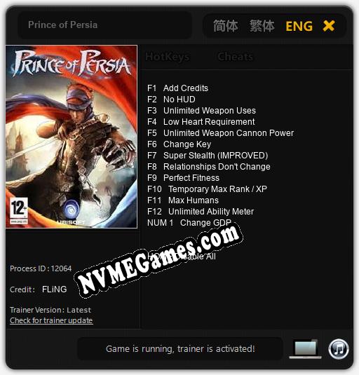 Prince of Persia: Treinador (V1.0.52)