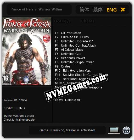 Prince of Persia: Warrior Within: Cheats, Trainer +14 [FLiNG]