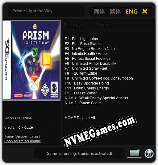 Treinador liberado para Prism: Light the Way [v1.0.7]