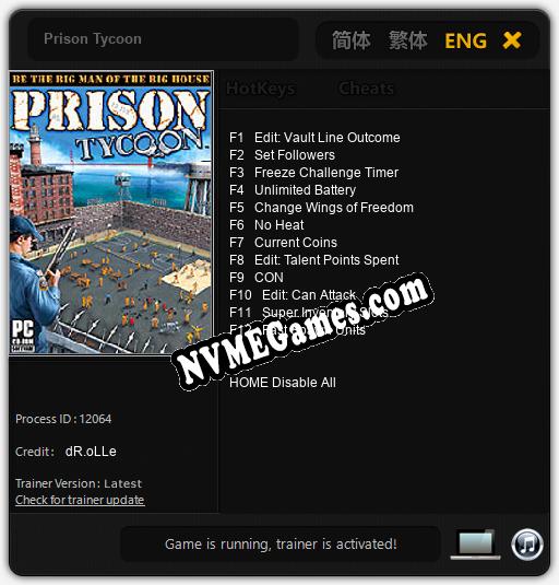 Prison Tycoon: Trainer +12 [v1.6]