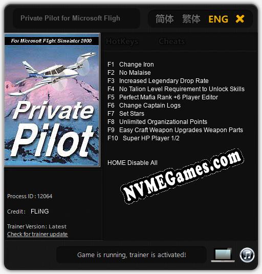 Treinador liberado para Private Pilot for Microsoft Flight Simulator 2000 [v1.0.4]