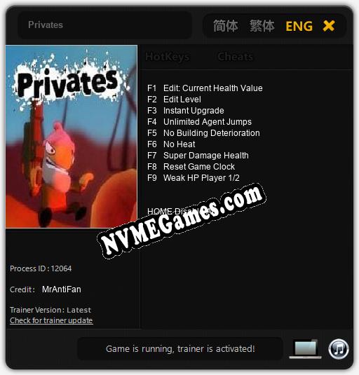 Treinador liberado para Privates [v1.0.5]