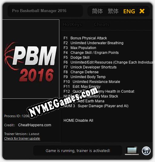 Treinador liberado para Pro Basketball Manager 2016 [v1.0.6]