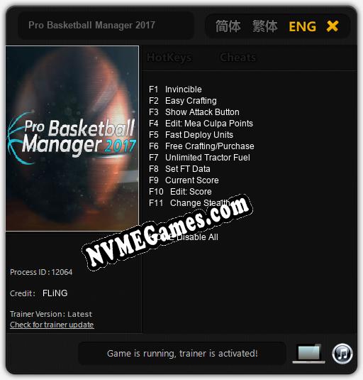 Treinador liberado para Pro Basketball Manager 2017 [v1.0.3]