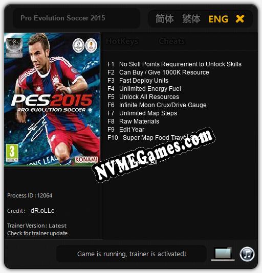 Treinador liberado para Pro Evolution Soccer 2015 [v1.0.3]