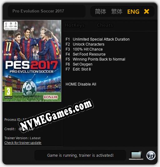 Pro Evolution Soccer 2017: Cheats, Trainer +7 [dR.oLLe]