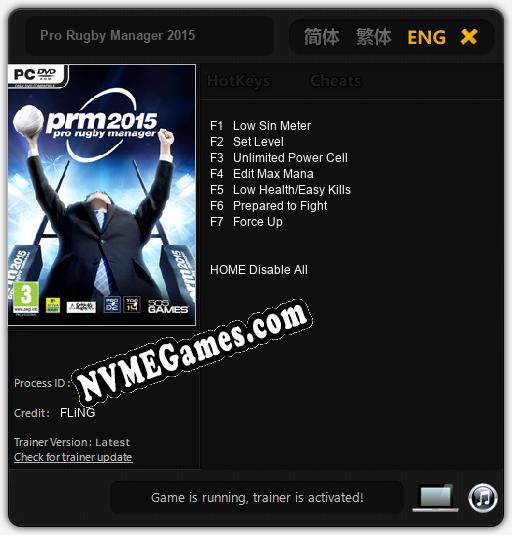 Pro Rugby Manager 2015: Cheats, Trainer +7 [FLiNG]