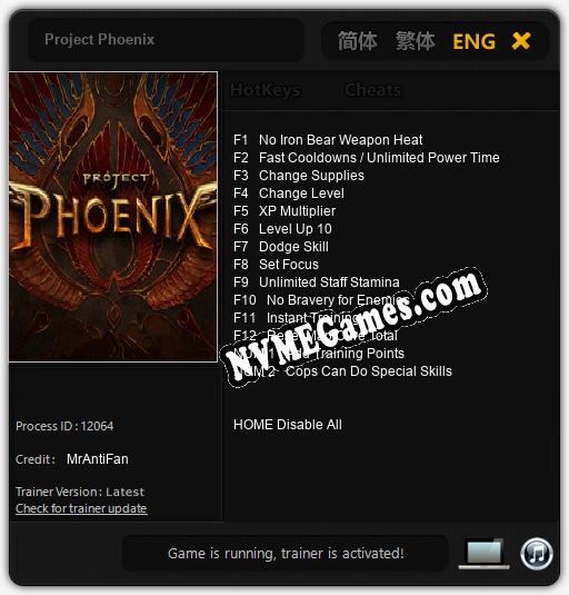 Project Phoenix: Cheats, Trainer +14 [MrAntiFan]