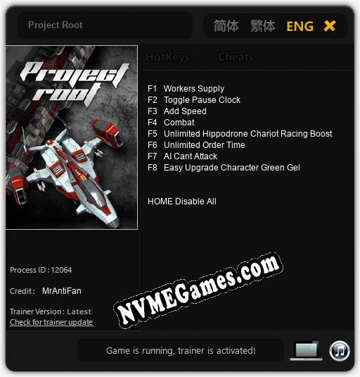 Project Root: Cheats, Trainer +8 [MrAntiFan]