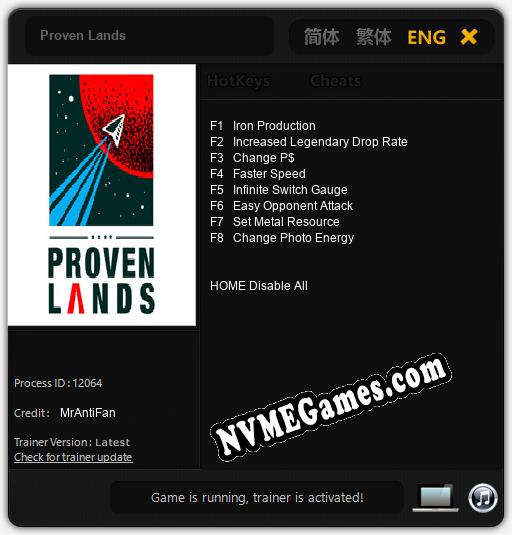 Proven Lands: Cheats, Trainer +8 [MrAntiFan]