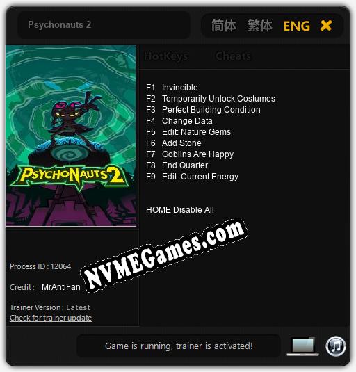 Psychonauts 2: Trainer +9 [v1.8]