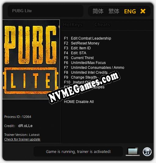 PUBG Lite: Treinador (V1.0.51)