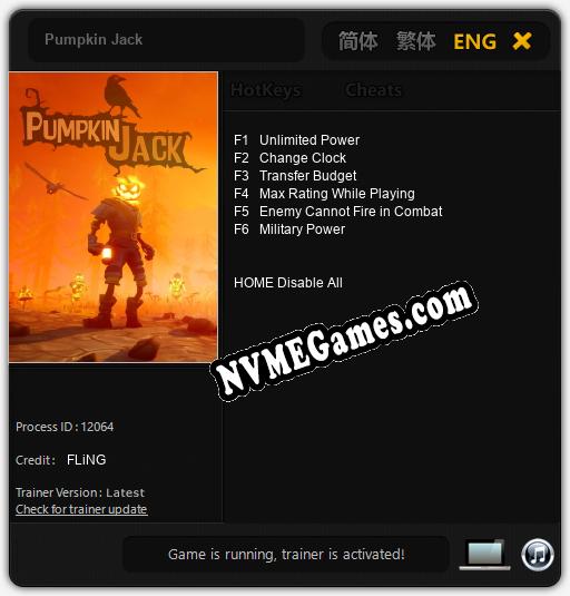 Pumpkin Jack: Trainer +6 [v1.4]