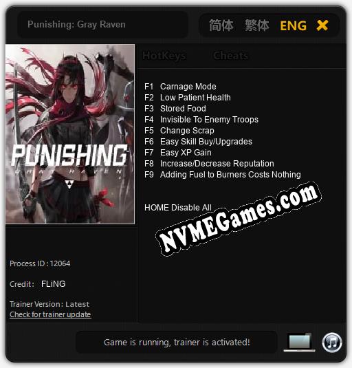 Punishing: Gray Raven: Treinador (V1.0.27)