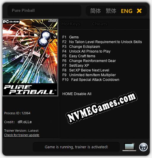 Pure Pinball: Treinador (V1.0.29)