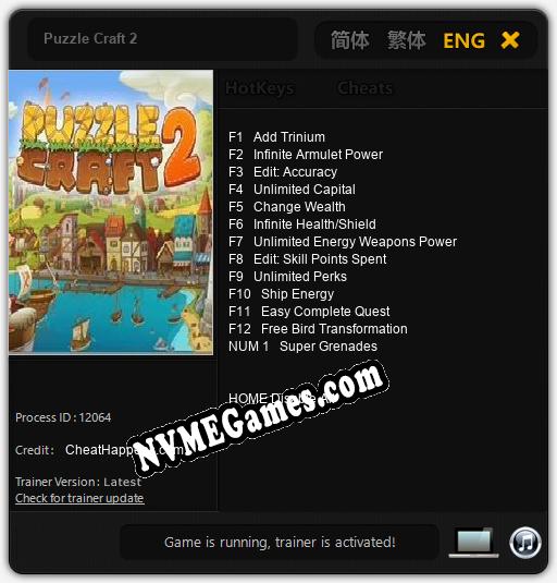 Puzzle Craft 2: Cheats, Trainer +13 [CheatHappens.com]