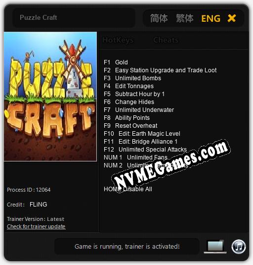 Puzzle Craft: Cheats, Trainer +14 [FLiNG]