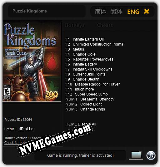 Treinador liberado para Puzzle Kingdoms [v1.0.7]