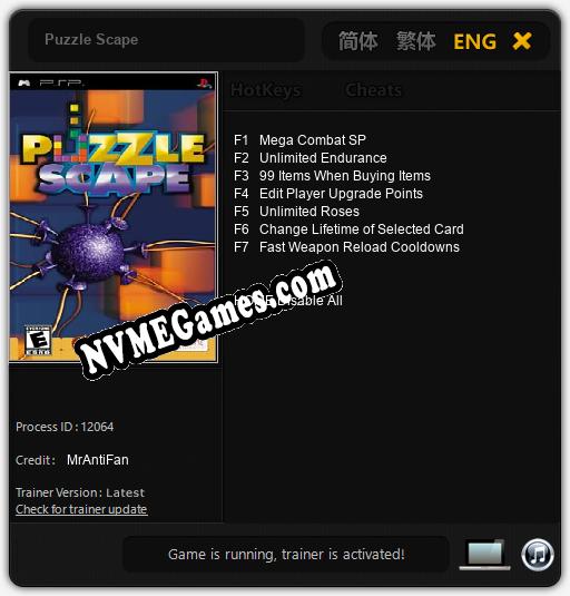 Puzzle Scape: Cheats, Trainer +7 [MrAntiFan]