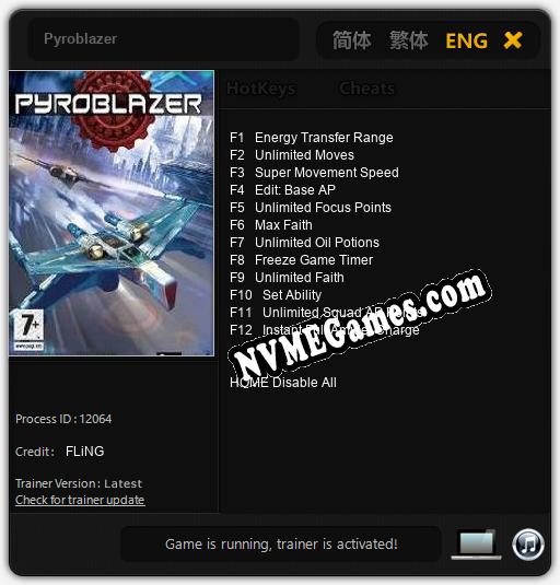 Pyroblazer: Trainer +12 [v1.1]