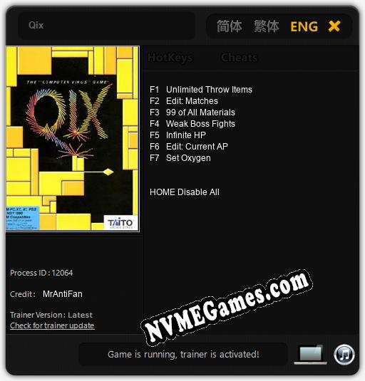 Qix: Trainer +7 [v1.7]