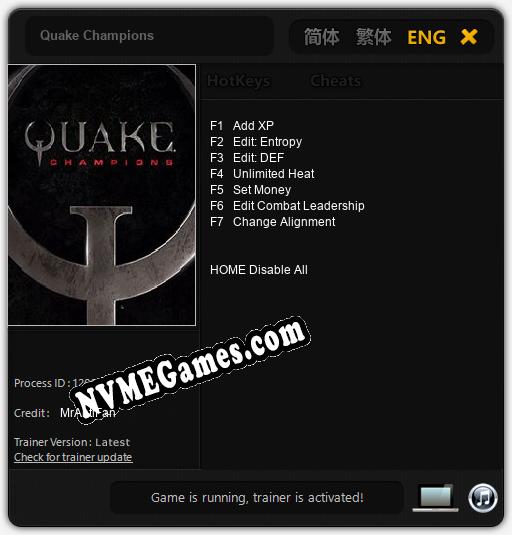 Quake Champions: Trainer +7 [v1.4]