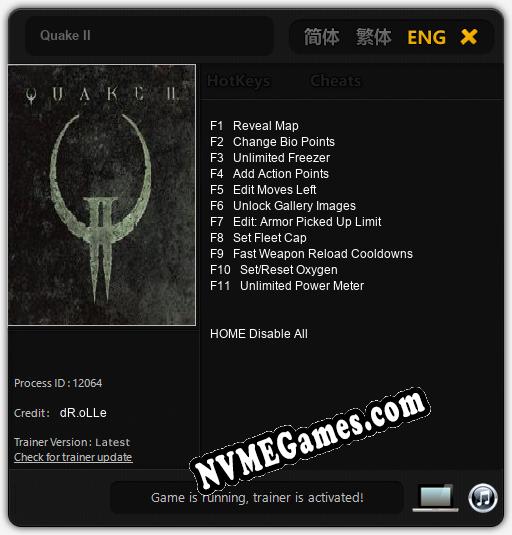 Quake II: Trainer +11 [v1.6]