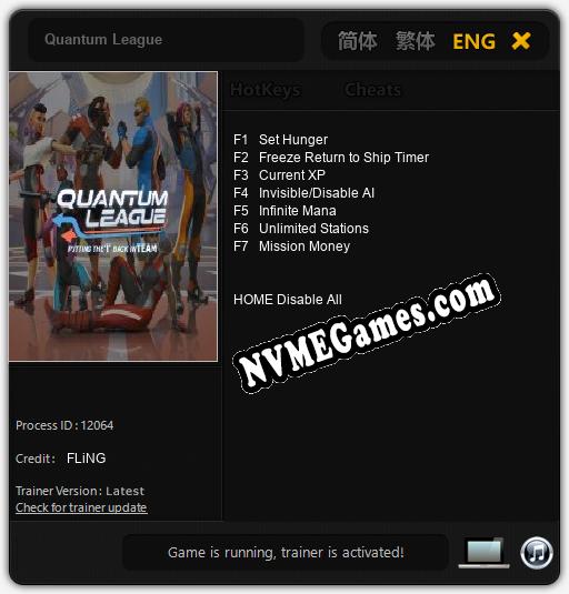 Quantum League: Cheats, Trainer +7 [FLiNG]