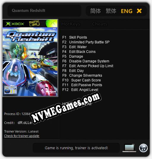 Quantum Redshift: Cheats, Trainer +12 [dR.oLLe]